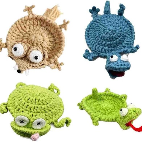 4pcs crochet animal coasters - crochet,