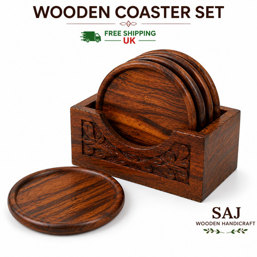 Wooden coaster set - coaster, with