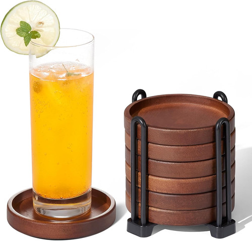 Set wooden coasters - set, 6