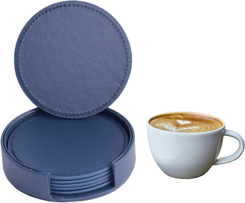 Leather coasters set - coasters, 6