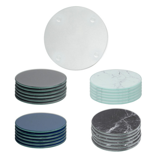 Round glass coasters 10cm - round,
