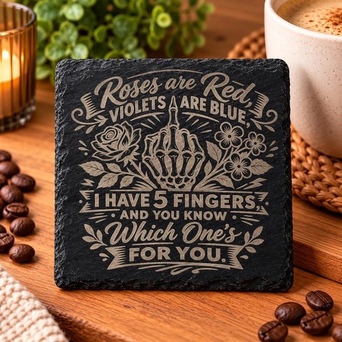 Funny engraved slate coasters - slate,