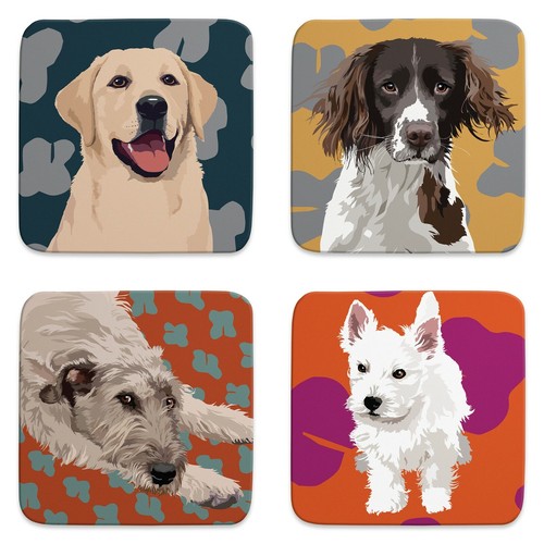 Dog coasters leslie gerry - dog, |