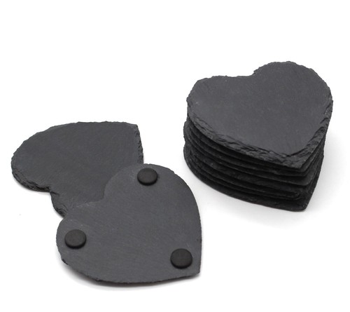 Slate hearts coasters rustic - hearts,