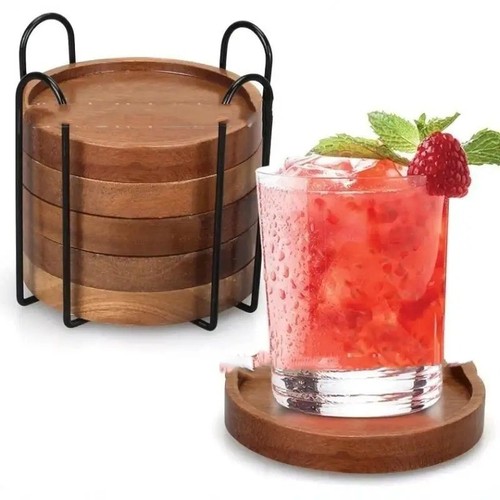 Wooden drink coasters - drink, set