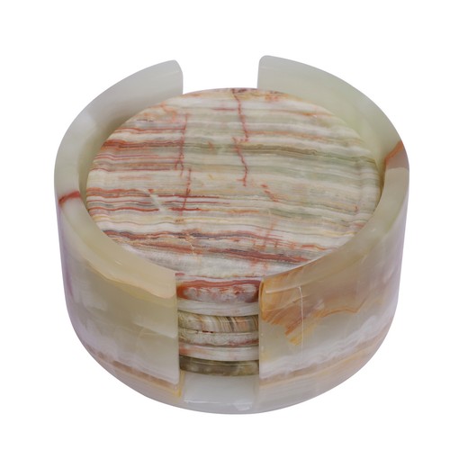 Marble coaster set 6pcs - marble,