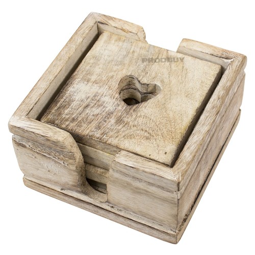 Set square heart wooden - of,