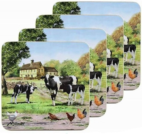 Set coasters cow farm - of,