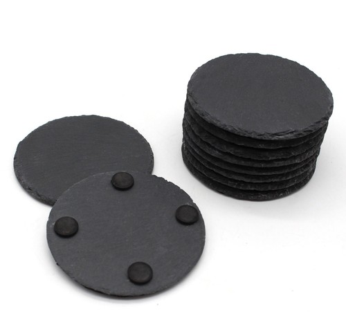 Slate round coasters rustic - round,