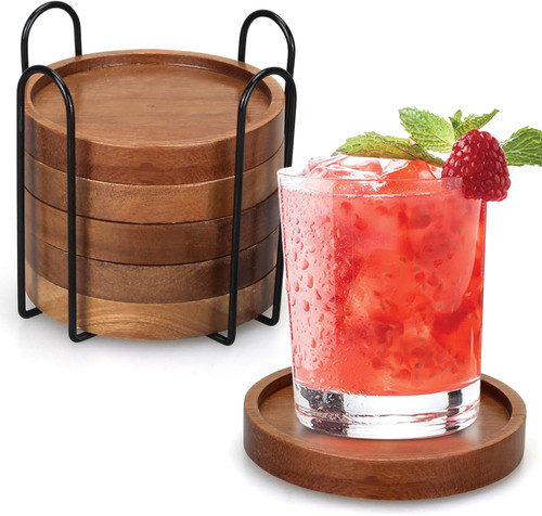 Pcs best wooden - pcs, coasters