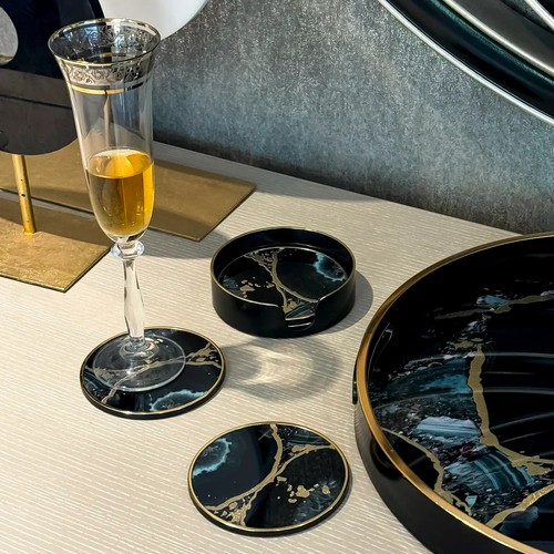 Agate drinks coaster set - coaster, 4