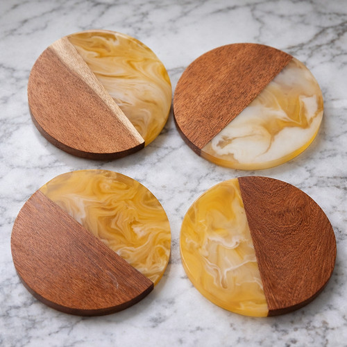 Resin epoxy wooden coasters - epoxy,