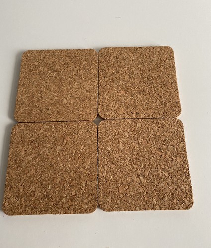 New set square cork coasters - set,