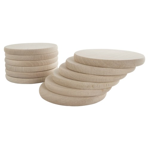 Plain beechwood round 9cm - plain,