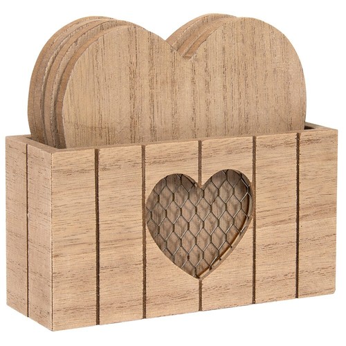Set heart shaped coasters - of,